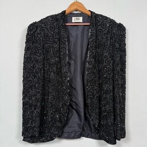 Gorgeous Nite Line Vintage Silk Sequined Blazer, Great Condition!